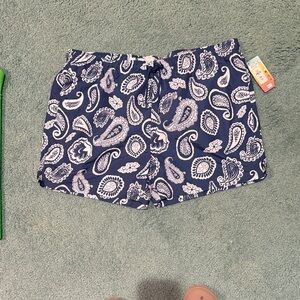 Navy Paisley Print bathing suit